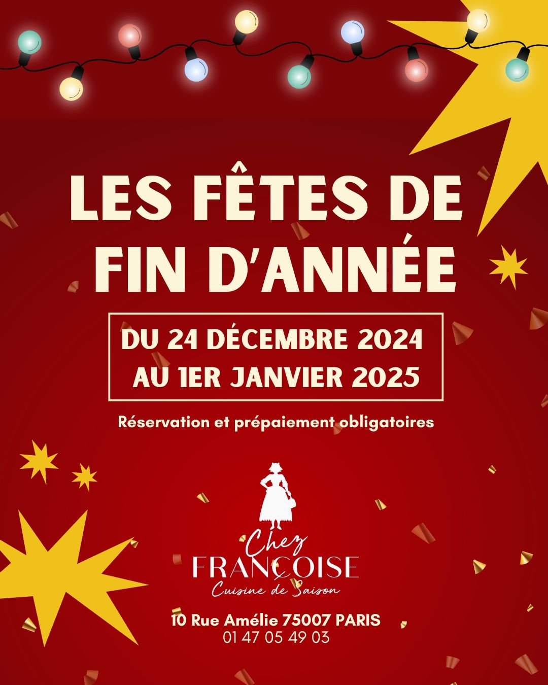 Chez Françoise - Les fêtes de fin d'année 2024